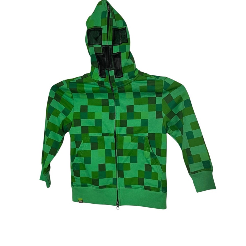 Kids Minecraft Zippered Hoodie Size X Small - Picture 2 of 5